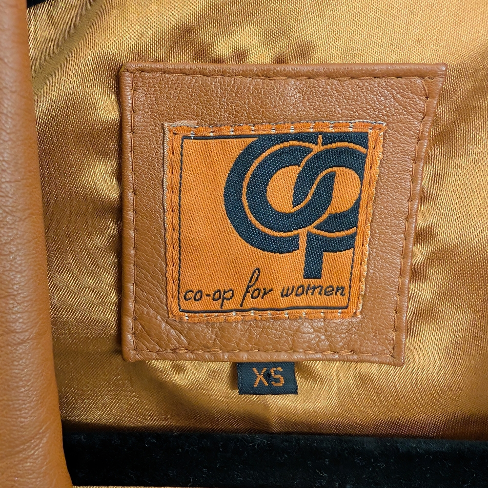 Vintage University Of Texas Co- op Women Burnt Orange Leather Blazer Size XS - Picture 8 of 10
